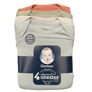 Gerber Newborn Long-Sleeve Onesie 4-Pack